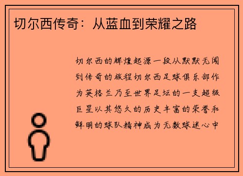 切尔西传奇：从蓝血到荣耀之路